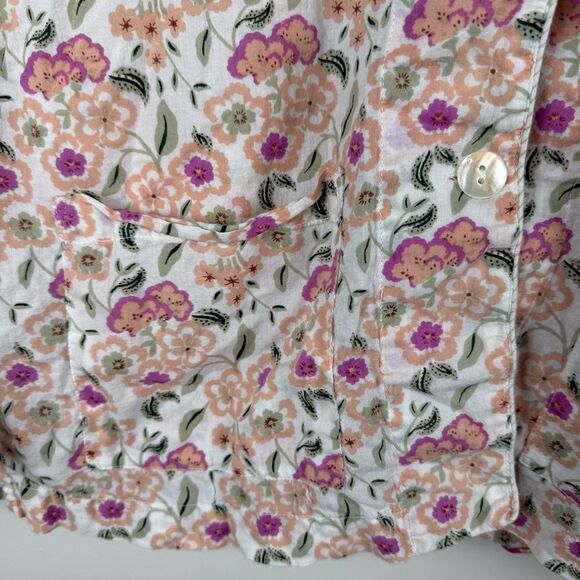 Roller Rabbit 100% Cotton Button Down Long Sleeve Floral Shirt Womens Size Small - Picture 5 of 7